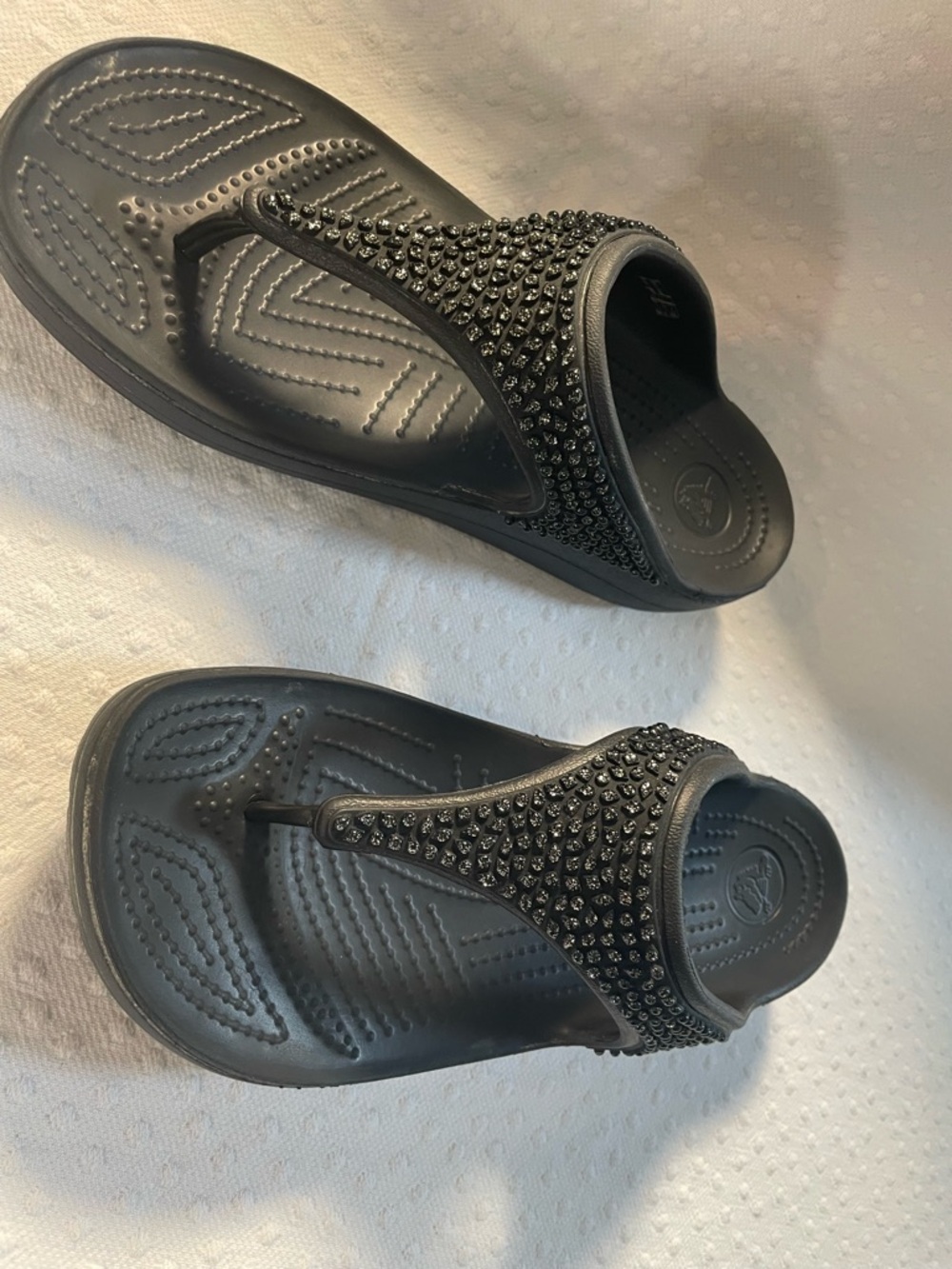 CROCS Boca Wedge Rhinestone Flip Black Platform Thong Sandal W9
Showgirl glamour - Picture 8 of 8
